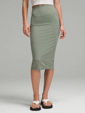 Lululemon High-Waist Sage Green Pencil Skirt